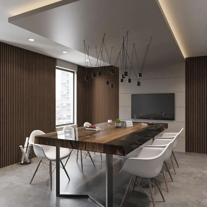 Smoked Oak Wood Slat Wall Panelling – 280x60 cm