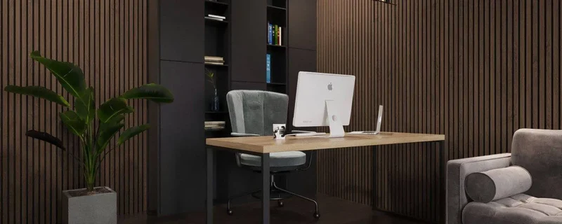Smoked Oak Wood Slat Wall Panelling – 280x60 cm