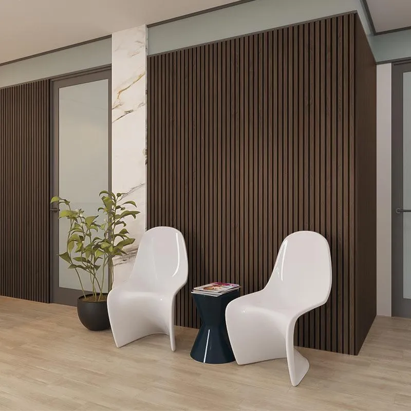 Smoked Oak Wood Slat Wall Panelling – 280x60 cm