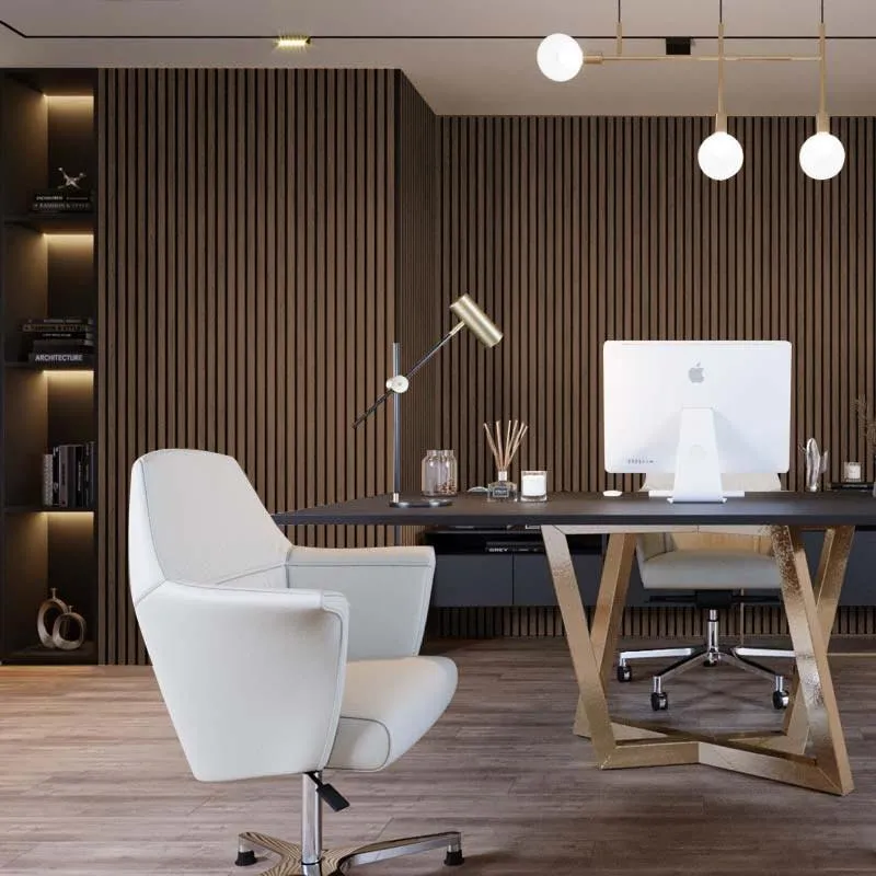 Smoked Oak Wood Slat Wall Panelling – 280x60 cm