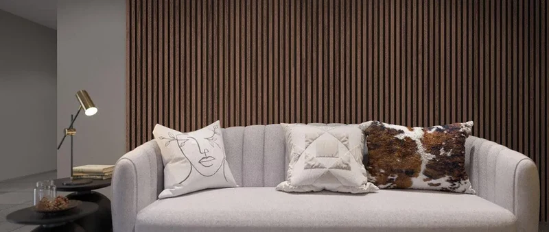 Sapelli Wood Slat Wall Panelling – 280x60 cm