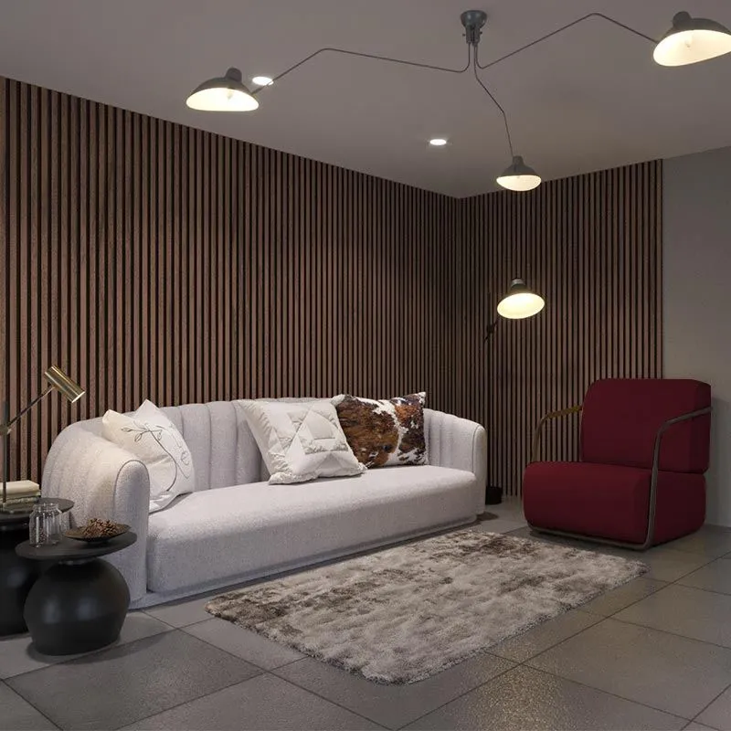 Sapelli Wood Slat Wall Panelling – 280x60 cm