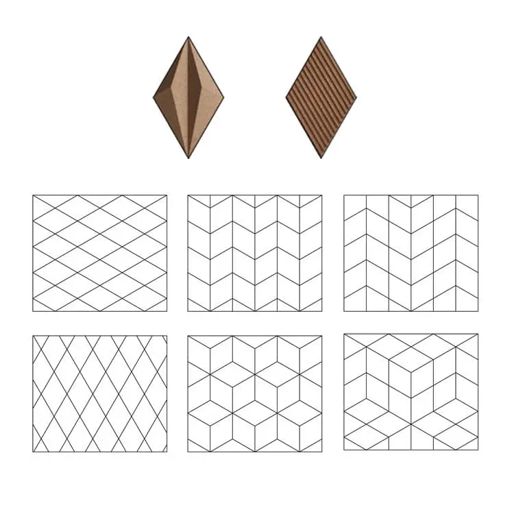 DIAMOND LINE 3D Cork Acoustic Wall Panels