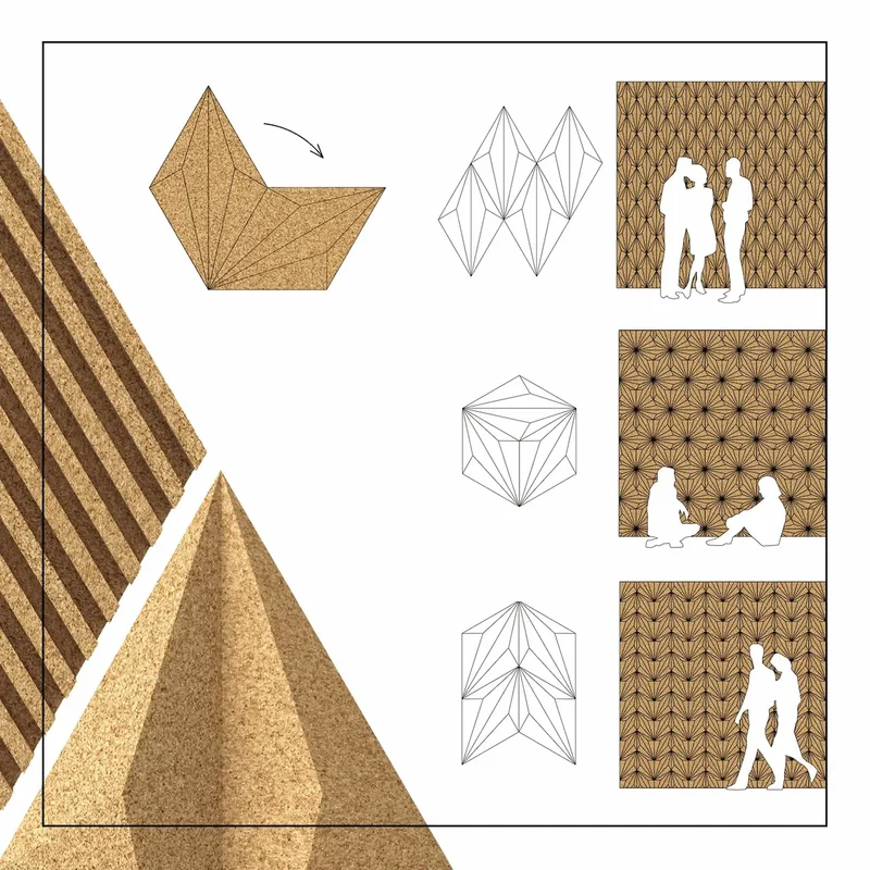 DIAMOND LINE 3D Cork Acoustic Wall Panels