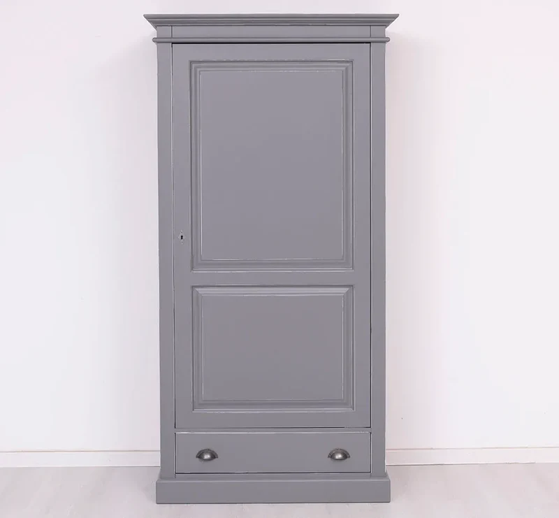 Kleiderschrank aus Massivholz mit Schublade und Kleiderstange