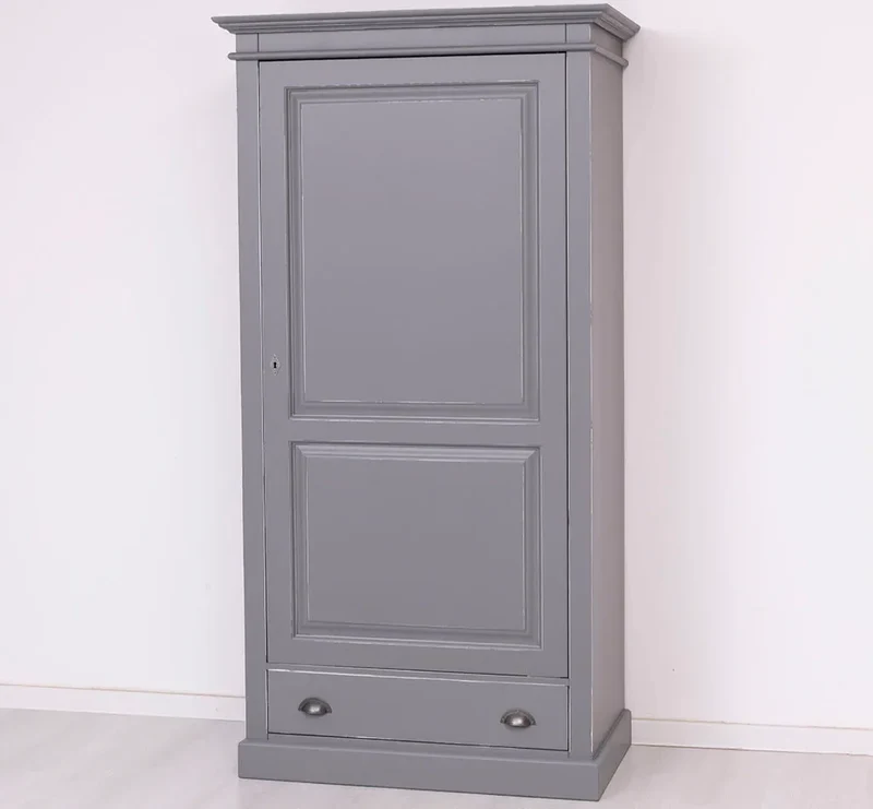 Kleiderschrank aus Massivholz mit Schublade und Kleiderstange