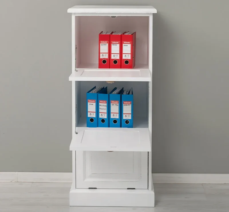 Kommode aus Massivholz mit Kippfächern - Aktenschrank - Büroschrank