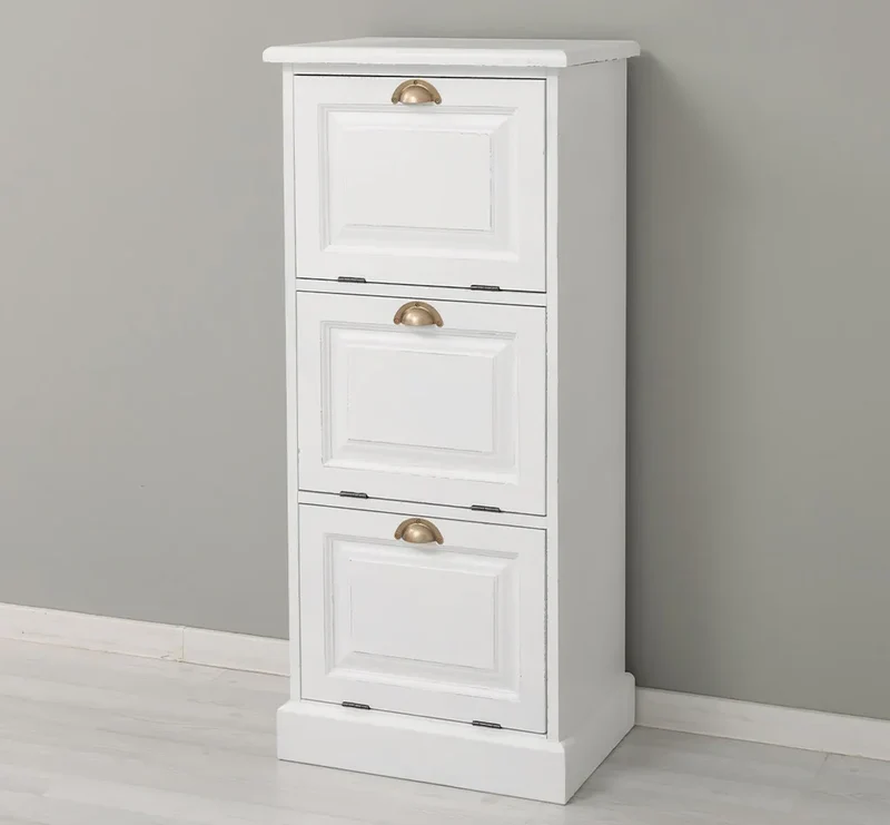 Kommode aus Massivholz mit Kippfächern - Aktenschrank - Büroschrank