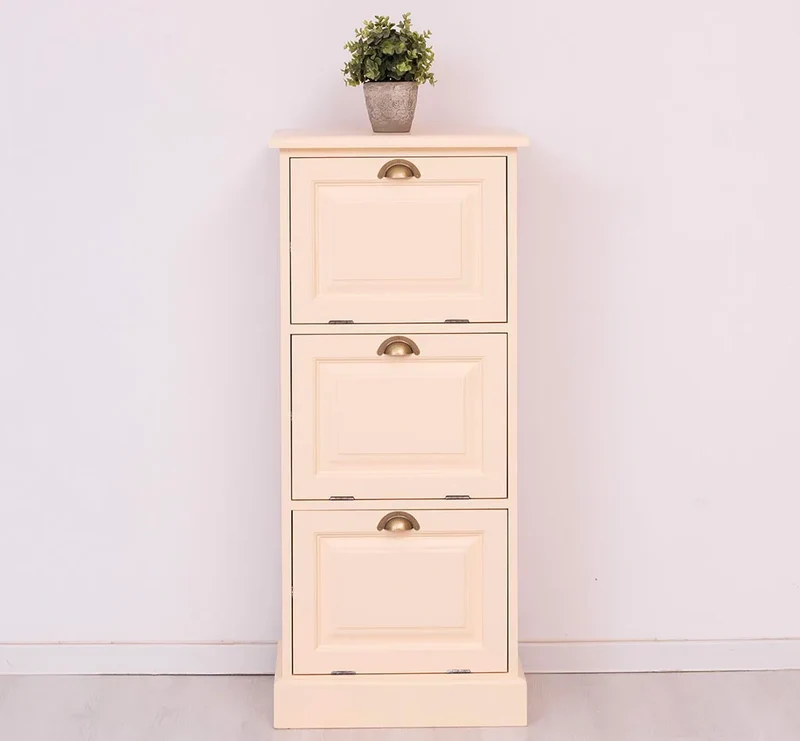 Kommode aus Massivholz mit Kippfächern - Aktenschrank - Büroschrank