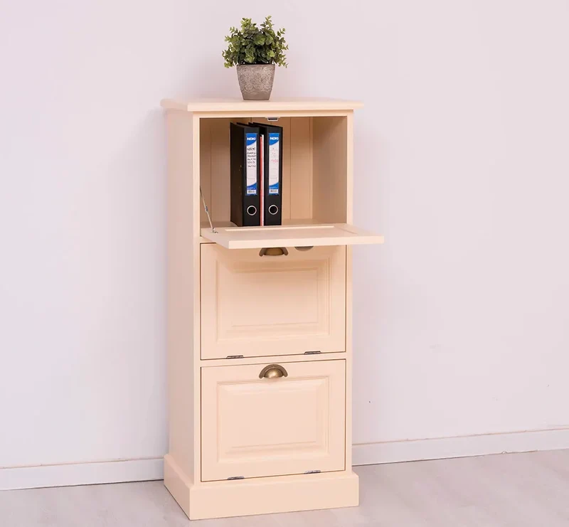 Kommode aus Massivholz mit Kippfächern - Aktenschrank - Büroschrank