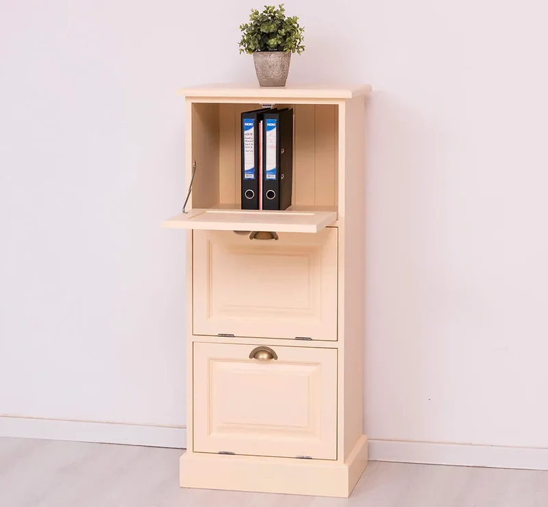 Kommode aus Massivholz mit Kippfächern - Aktenschrank - Büroschrank
