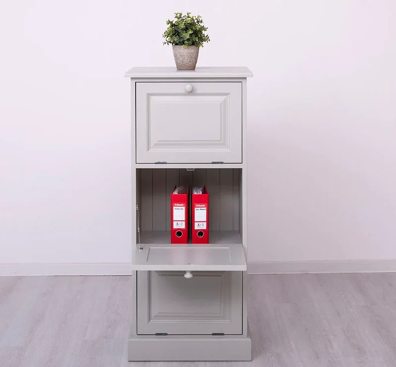 Kommode aus Massivholz mit Kippfächern - Aktenschrank - Büroschrank