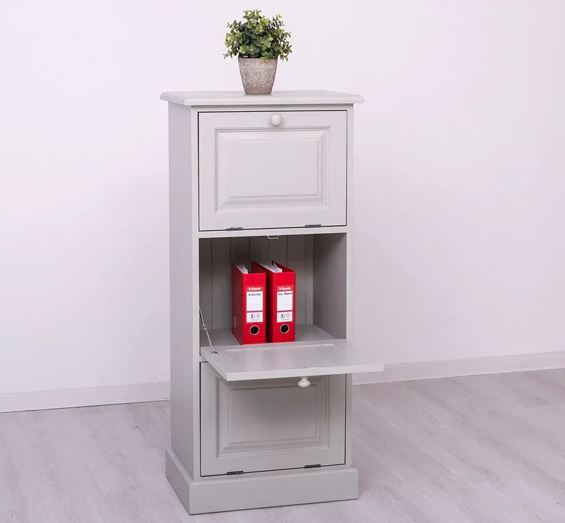 Kommode aus Massivholz mit Kippfächern - Aktenschrank - Büroschrank