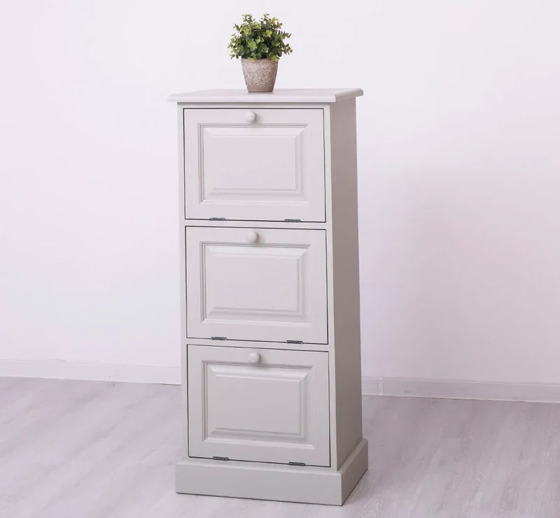Kommode aus Massivholz mit Kippfächern - Aktenschrank - Büroschrank