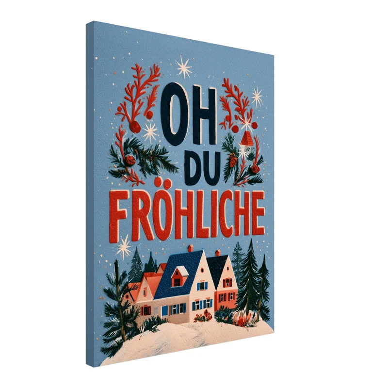 Oh du fröhliche Winterdorf Leinwand