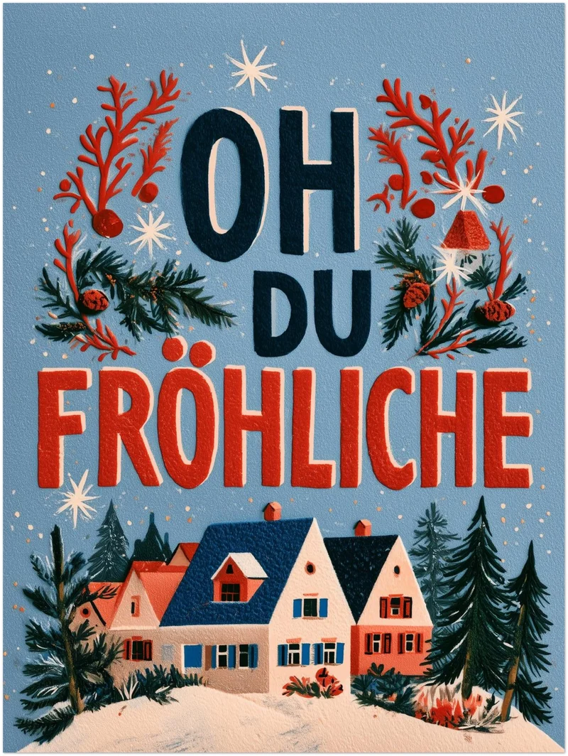 Oh du fröhliche Winterdorf Poster
