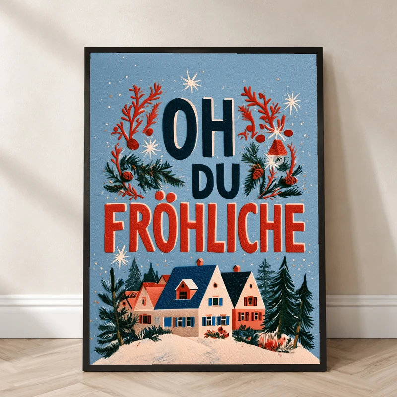 Oh du fröhliche Winterdorf Poster