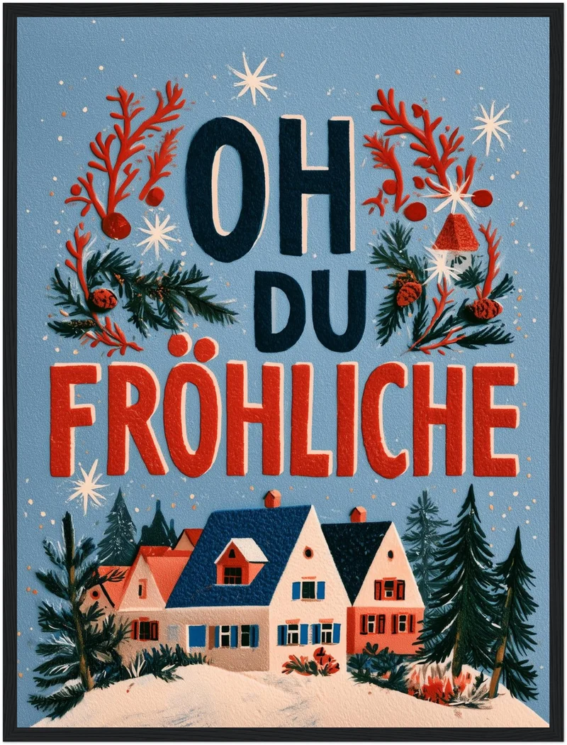 Oh du fröhliche Winterdorf Poster
