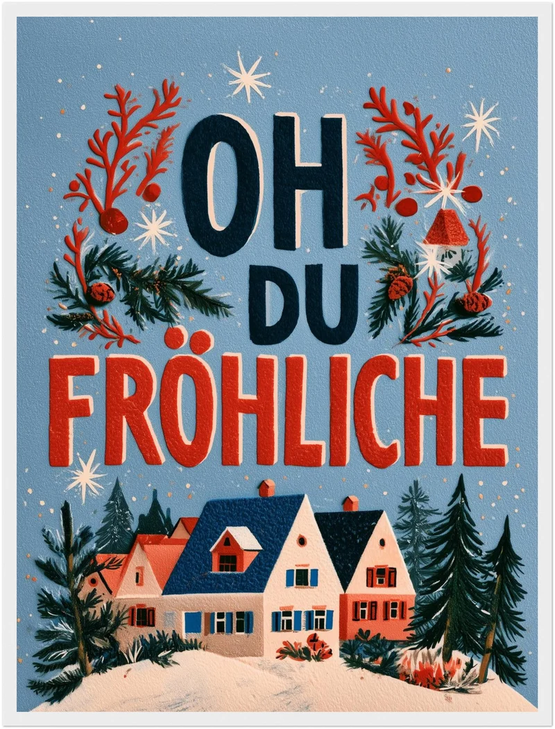 Oh du fröhliche Winterdorf Poster