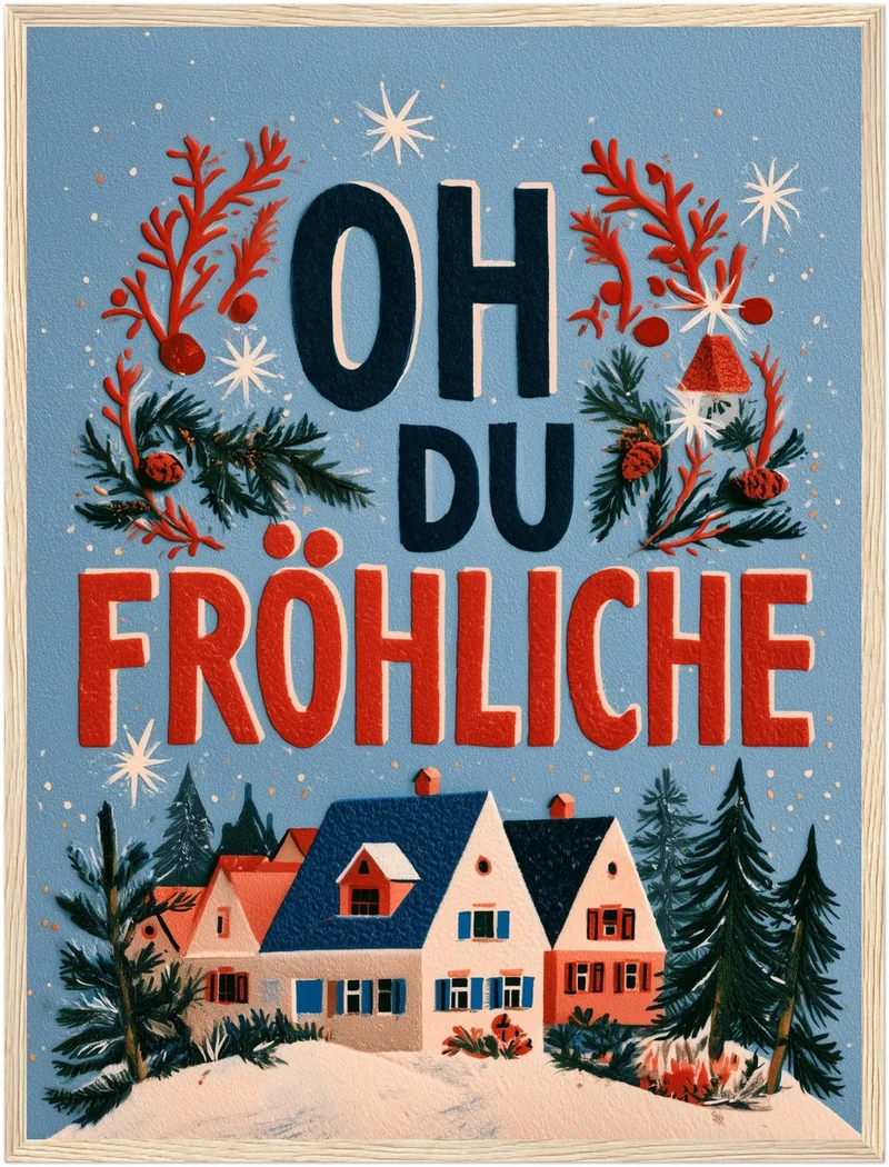 Oh du fröhliche Winterdorf Poster