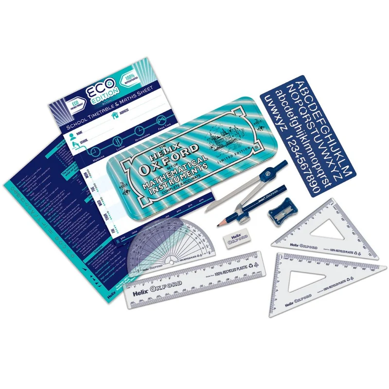 Helix Oxford - CYBER ECO MATHS SET - LIGHT BLUE