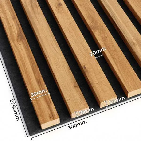 Rustic OAK Acoustic Slatted Wall Panels