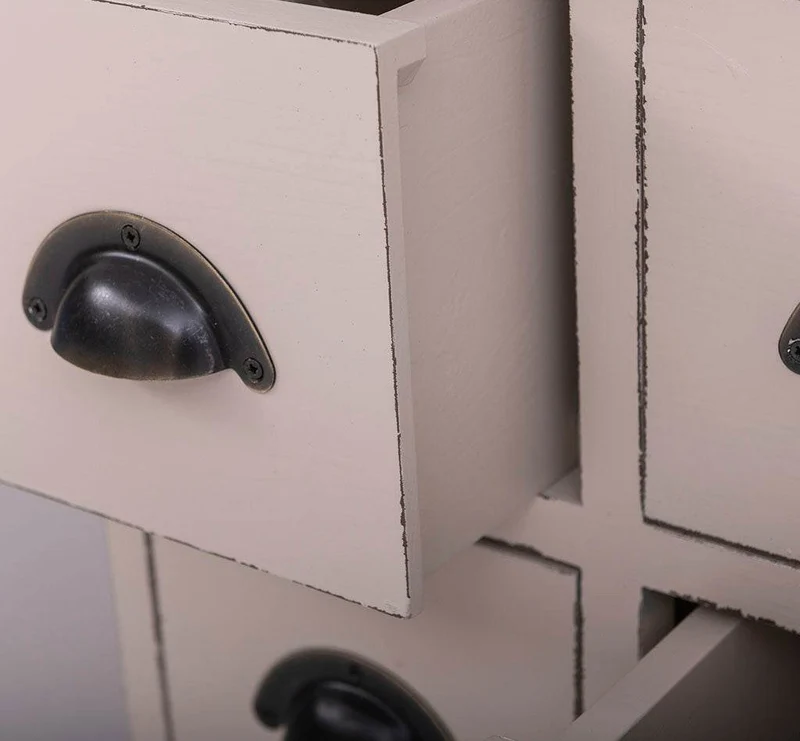 Schmale Apothekerkommode mit 8 Schubladen - in verschiedenen Farben