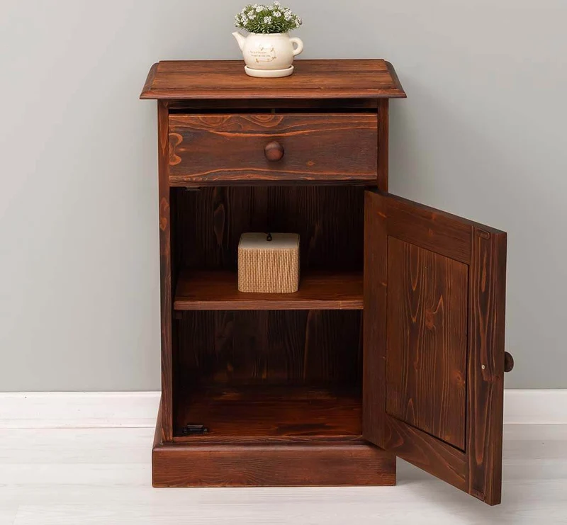 Nachttisch mit Schublade und Schranktür - in verschiedenen Farben