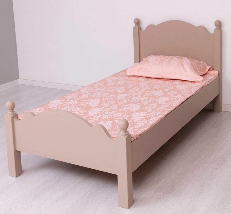 Landhausbett mit geschwungenem Kopf- und Fußteil | Stabiles Kinderbett