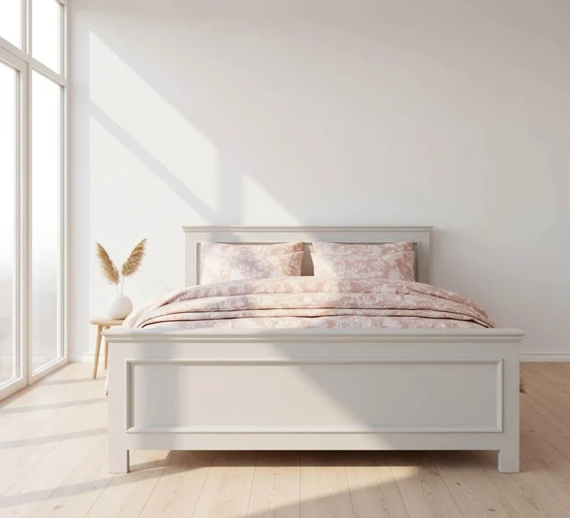 Bett aus Massivholz im Landhausstil mit Schubladen