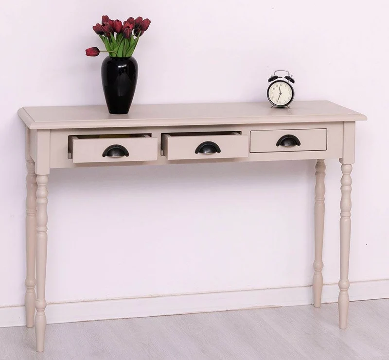 Konsolentisch aus Massivholz | Wandtisch mit gedrehten Beinen