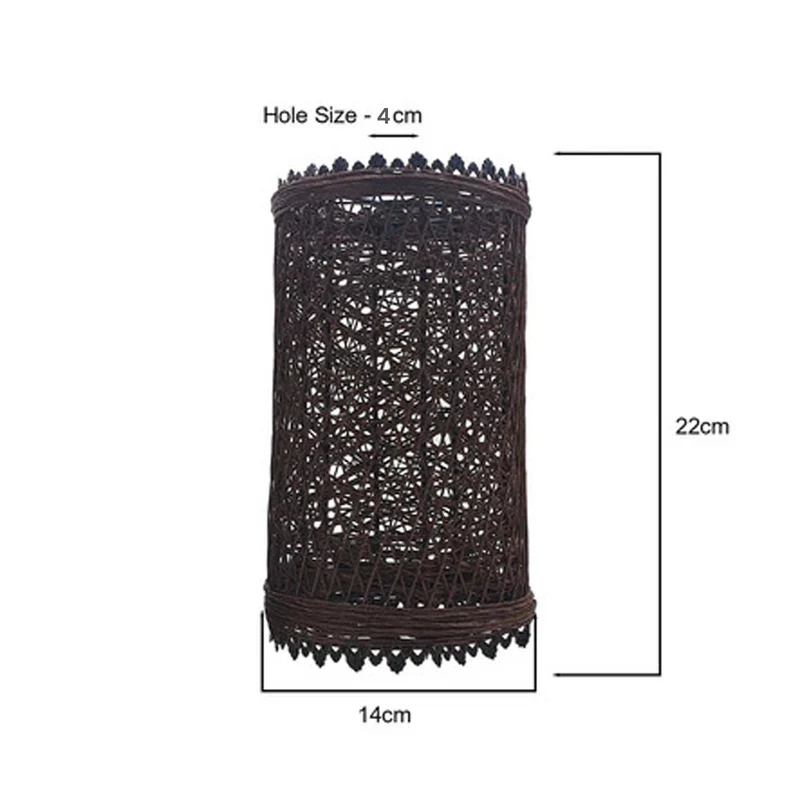 Deckenpendelleuchte Lampenschirm Stoffdesign braunes Rattan~3086