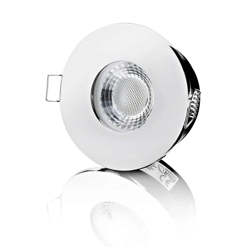LED Einbaustrahler IP65 Dimmbar - Chrom Rund 5W GU10 - Fora