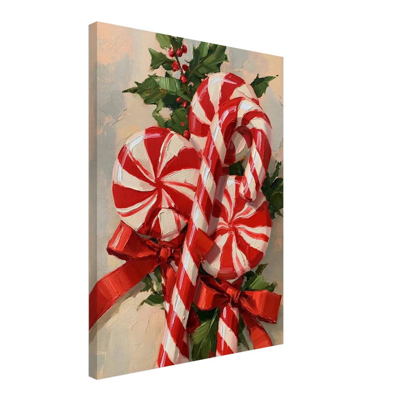 Zuckerstangen im Weihnachtsglanz Leinwand