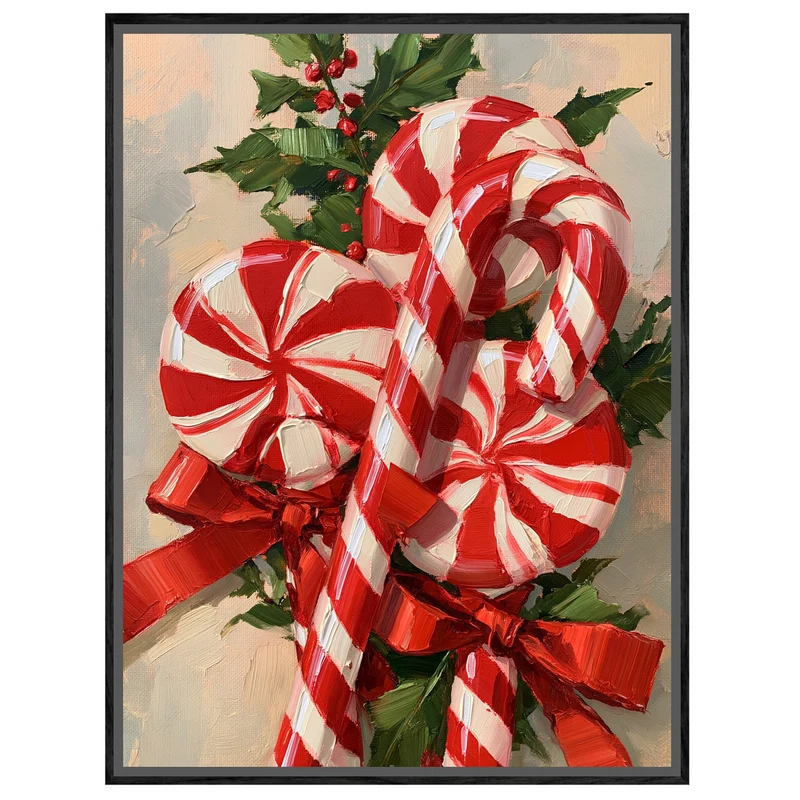 Zuckerstangen im Weihnachtsglanz Leinwand