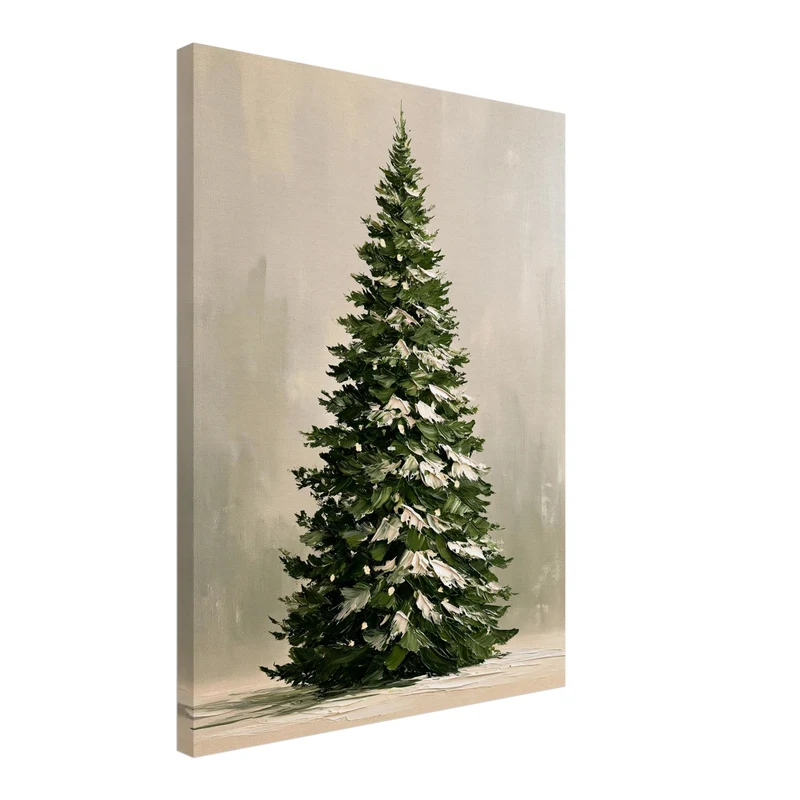 Verschneiter Tannenbaum im Winter Leinwand