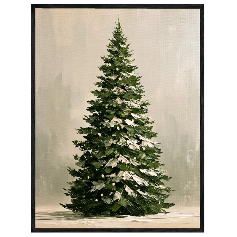 Verschneiter Tannenbaum im Winter Leinwand
