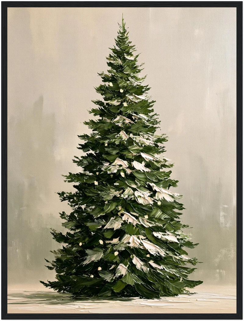 Verschneiter Tannenbaum im Winter Poster