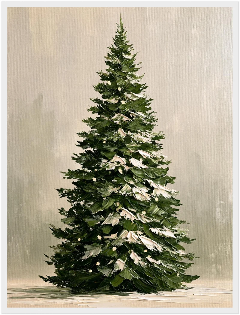 Verschneiter Tannenbaum im Winter Poster