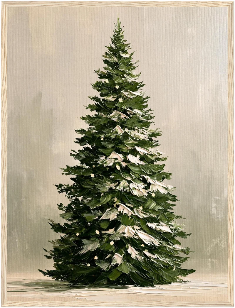Verschneiter Tannenbaum im Winter Poster