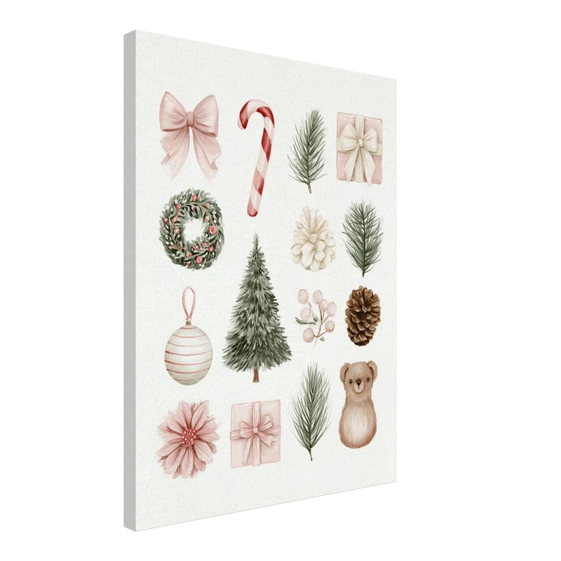 Aquarell Weihnachtssammlung Leinwand