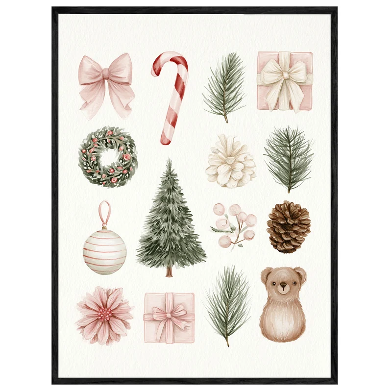 Aquarell Weihnachtssammlung Leinwand