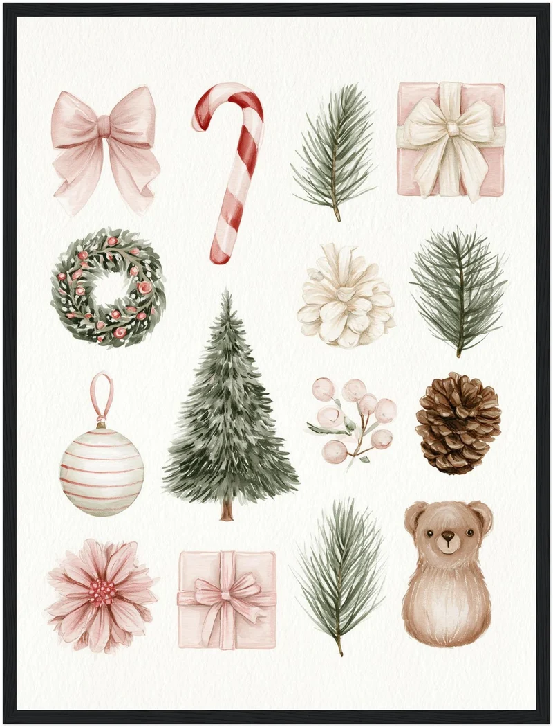 Aquarell Weihnachtssammlung Poster