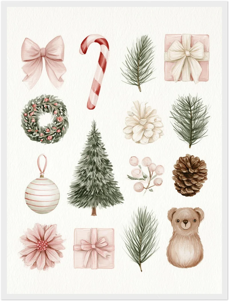 Aquarell Weihnachtssammlung Poster