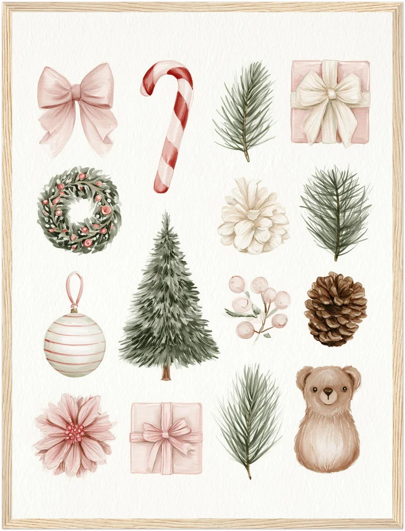 Aquarell Weihnachtssammlung Poster