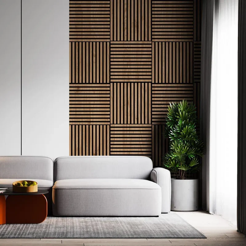 Wooden Acoustic Panels - NATURAL OAK Wall Slats
