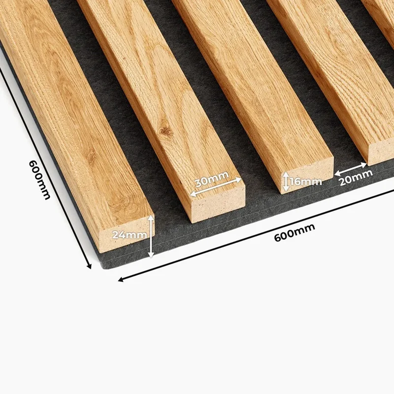Wooden Acoustic Panels - NATURAL OAK Wall Slats