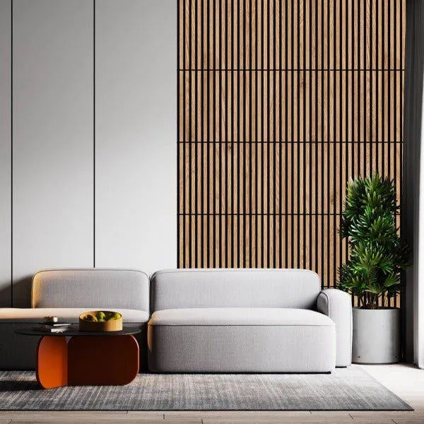 Wooden Acoustic Panels - NATURAL OAK Wall Slats