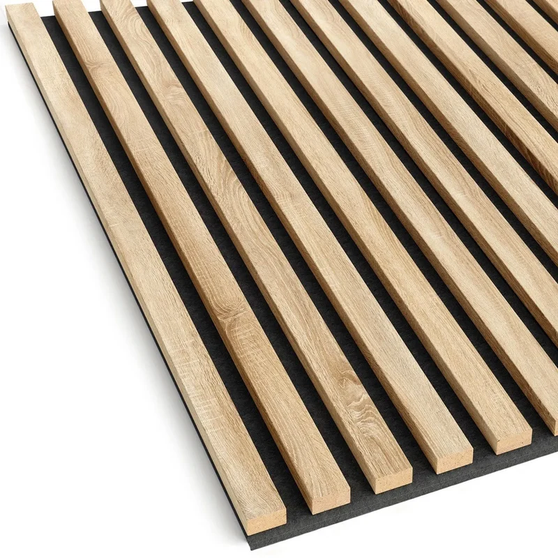 Wooden Acoustic Panels - GREY OAK Wall Slats