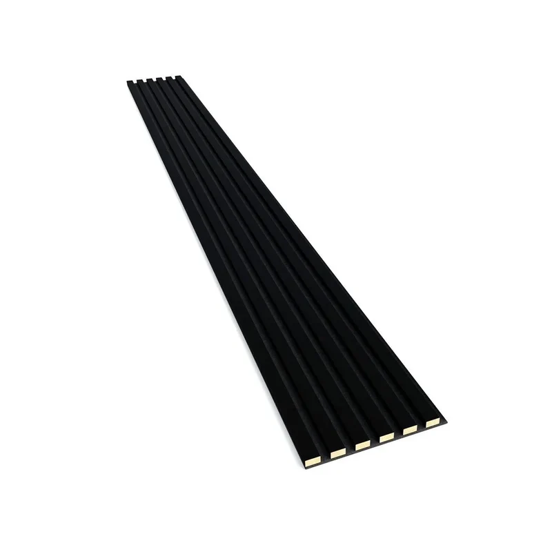 Black Matt Acoustic Slatted Wall Panels